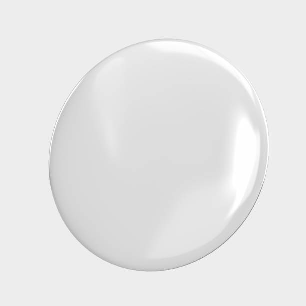 istock Blank Pin Badges Mockup Template. Souvenir magnet badge pin button. Round plastic pin, emblem, volunteer label. 3D rendering 1490636544