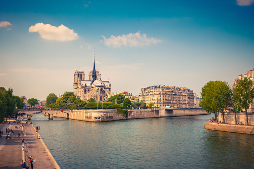 Notre Dame de Paris at summer day, France