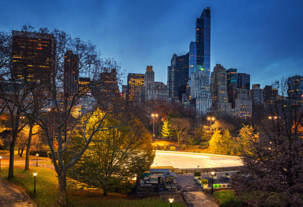 istock Central park at autumn morning 1490637581