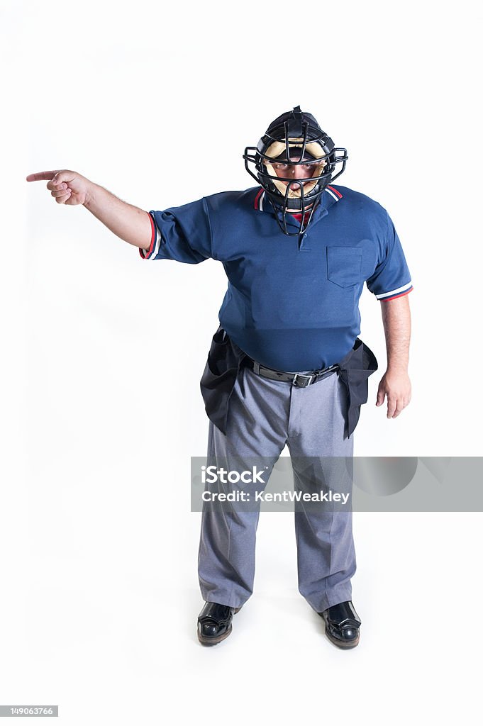 Árbitro de béisbol profesional en uniforme sobre fondo blanco - Foto de stock de Adulto libre de derechos