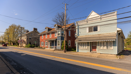 Stockertown's Main Street, world of luxury living with two story homes. Northampton County, Pennsylvania. Lehigh Valley, Poconos USA