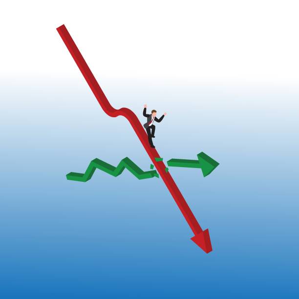 istock silhouette of businessman slip and falling down from cracking growing arrow 1490649512