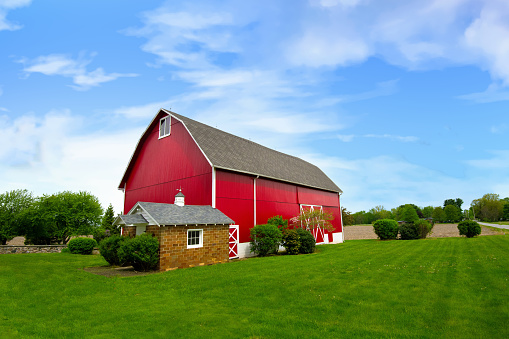 Red barn with pump house- Nothern Indiana