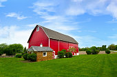 Red barn with pump house- Nothern Indiana
