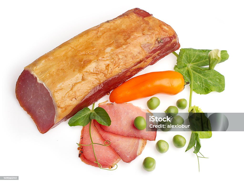 Peixe salgado de carne com laranja, pimenta, ervilha Búlgaro - Foto de stock de Alimentos Defumados royalty-free