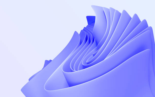 istock Abstract background with blue folded ribbons or paper sheets 3d render. Wavy curved fabric layers, rolled pages with folds, isolated graphic design element. Modern fashion wallpaper 1490652114