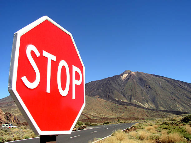 The Teide, STOP! stock photo