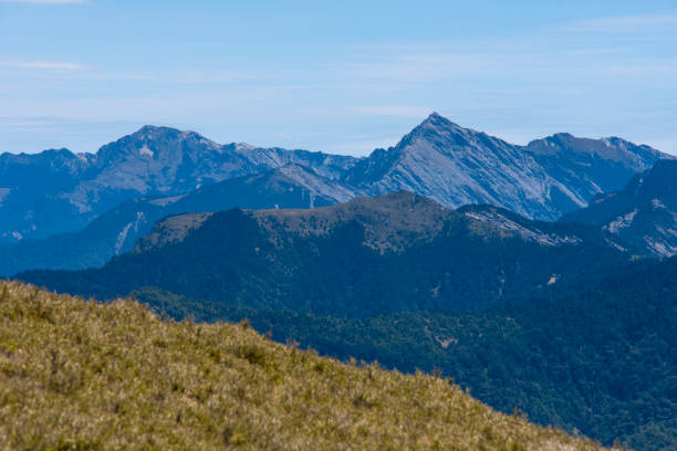 Aerial view of beautiful mountains at morning.