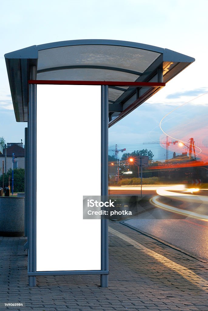 ビルボード/看板のバス停留所 - アクションショットのロイヤリティフリーストックフォト