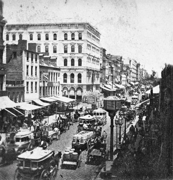 istock New York City, Broadway, north toward Grand street, 1865 1490660731