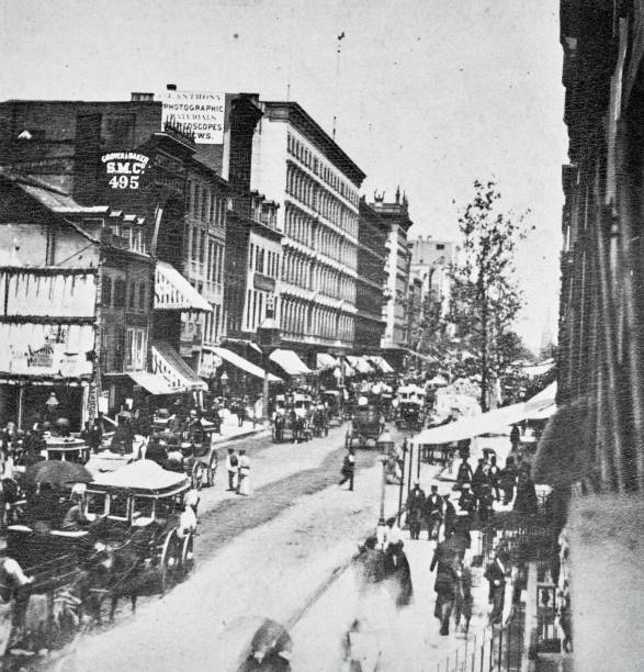 istock New York City, Broadway, north from between Grand and Broome Streets, 1859 1490661250