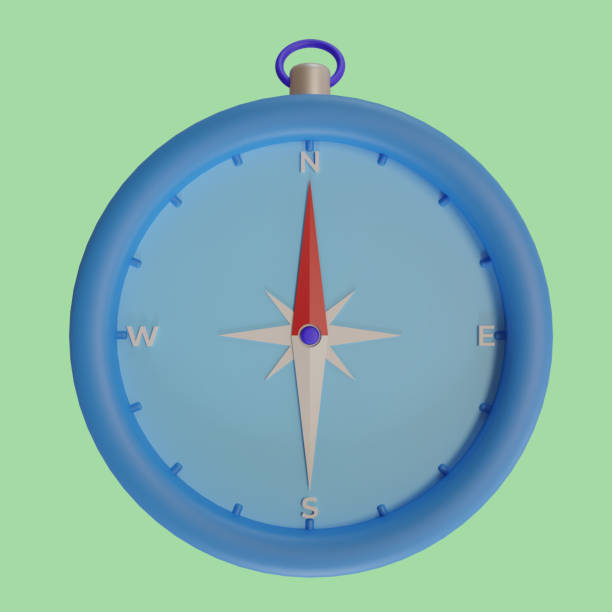 istock blue compass directions concept for travel and summer vacation. 3d render 1490662591