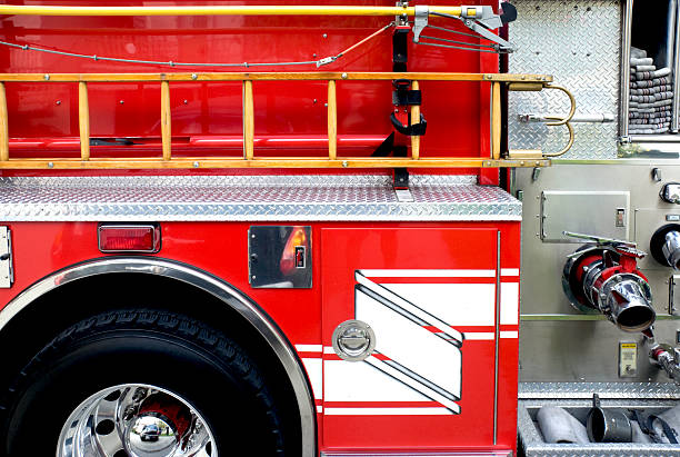 istock Hoses and ladder on a fire truck 149066531