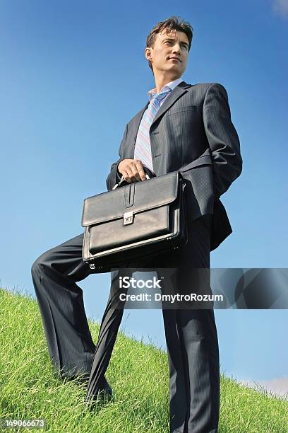 Businessman In The Meadow Stock Photo - Download Image Now - Adult, Adults Only, Agricultural Field