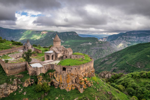 Aerial view of the Armenia landmarks stock photo