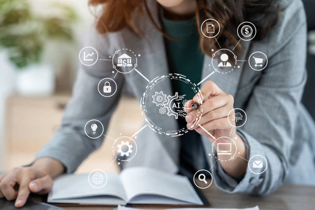 istock Digital transformation technology strategy, woman using laptop, tablet and smartphone with of things. transformation of ideas and the adoption. 1490668698