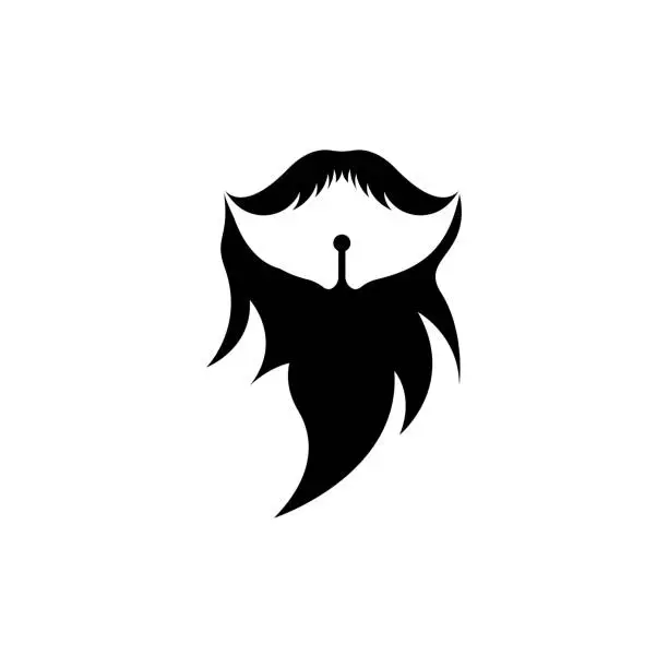 Vector illustration of Beard icon logo and mustache vector illustration design symbol