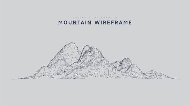 abstract mountain landscape wireframe topography pattern background