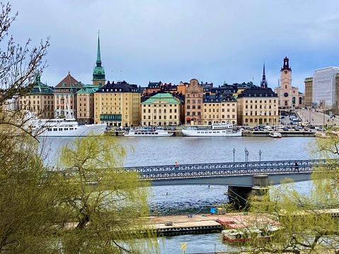 Sweden-Stockholm- view from Skeppholmen Island on Gamla Stan ( old town )