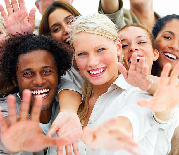 istock Happy business colleagues standing together 149068479