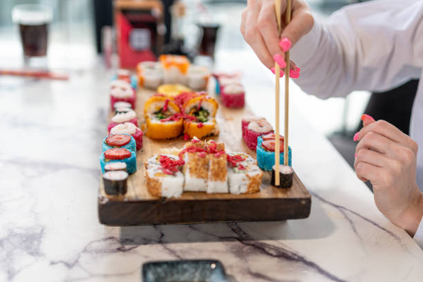 istock Sushi ready to eat on the table 1490687035