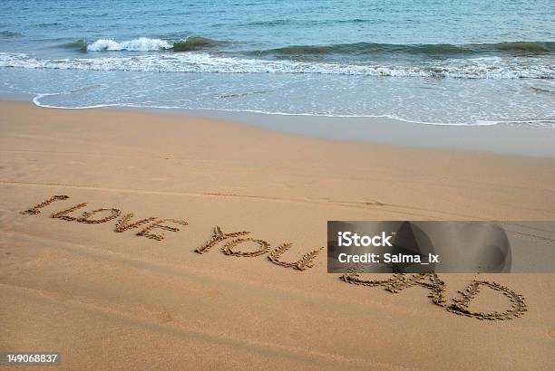 Photo libre de droit de La Plage Écrire banque d'images et plus d'images libres de droit de Fête des pères - Fête des pères, Plage, Sable