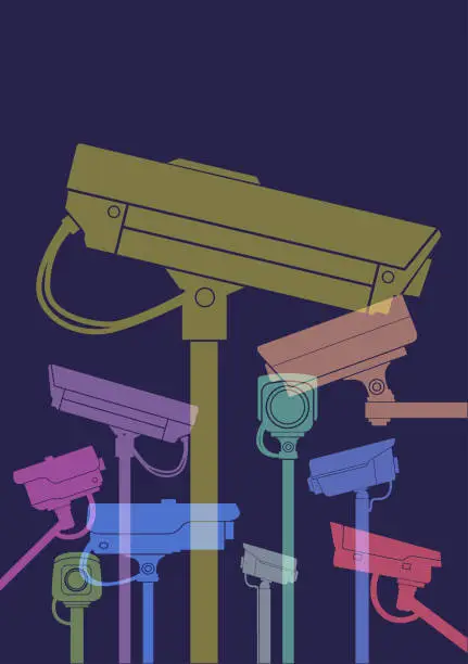 Vector illustration of CCTV or Security Cameras