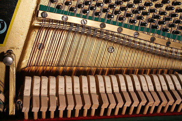 The piano mechanism stock photo