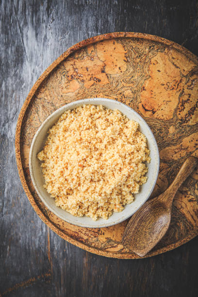 istock Freshly cooked bulgur in bowl. Bulgur wheat grains 1490690483