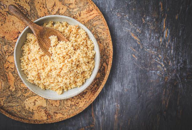 istock Freshly cooked bulgur in bowl. Bulgur wheat grains 1490690490