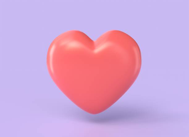 istock 3d red heart icon in cartoon style. illustration isolated on purple background. 3d rendering 1490690721