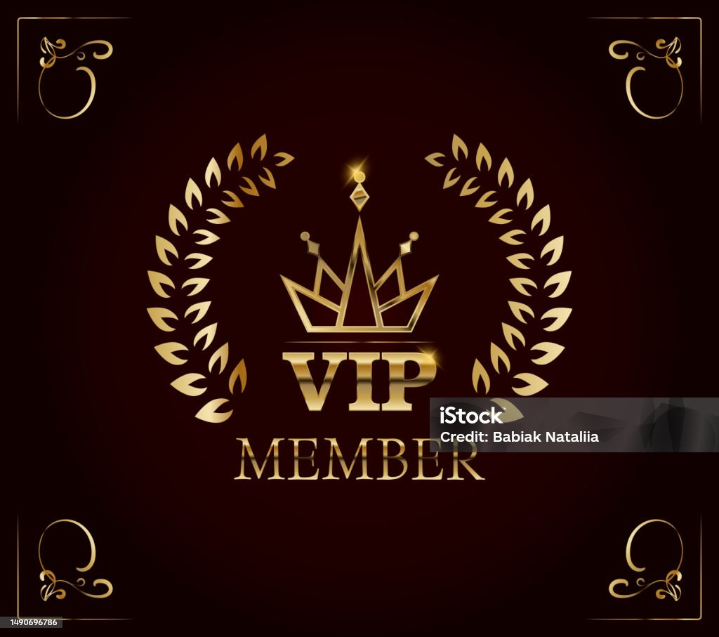 Un Vip Un Vip Illustration Dun Membre Vip Avec Couronne Vecteurs libres de droits et ...