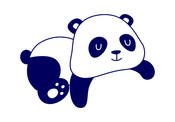 Lying Panda Animal Lying Panda Animal Vector Illustration chinese panda stock illustrations