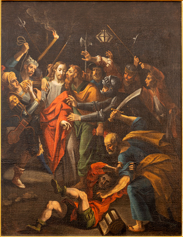 Cahmonix - The painting of  The painting of Arrest of Jesus in Gethsemane garden in th St. Michael church by unknown artist of 19. cent.
