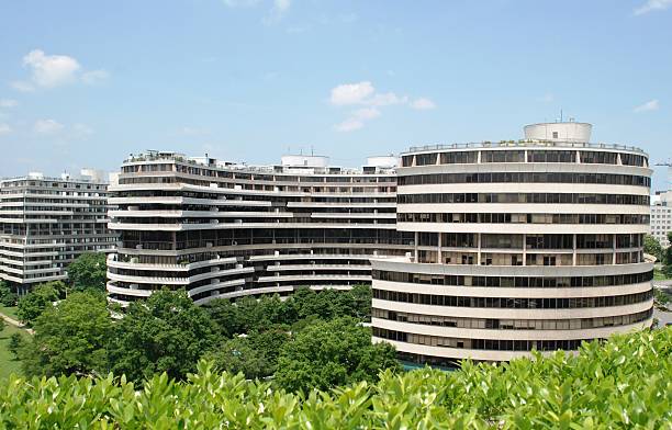 Watergate. Hotel Watergate notorious for history with president Nixon. Watergate there is a big hotel in Washington, DC on coast of river Potomac. hotel watergate stock pictures, royalty-free photos & images