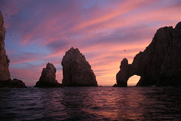 пейзаж cabo sunset - baja mexico стоковые фото и изображения