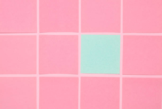 istock Pink and blue Empty Memo square sheets of paper 1490706609