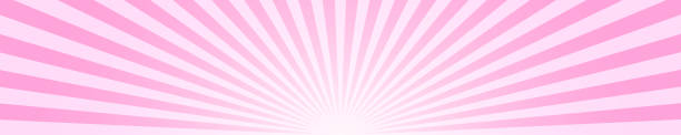 wzór cyrkowy lub karnawałowy z różowymi promienistymi paskami. różowy wybuch słońca, efekt eksplozji lub zaskoczenia, tło mangi. guma balonowa, cukierki lizaka, tekstura lodów - starburst fruit candy stock illustrations