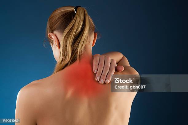 Woman Massaging Pain Back Stock Photo - Download Image Now - Adult, Adults Only, Alternative Therapy