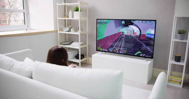istock Child Playing TV Video 1490711812