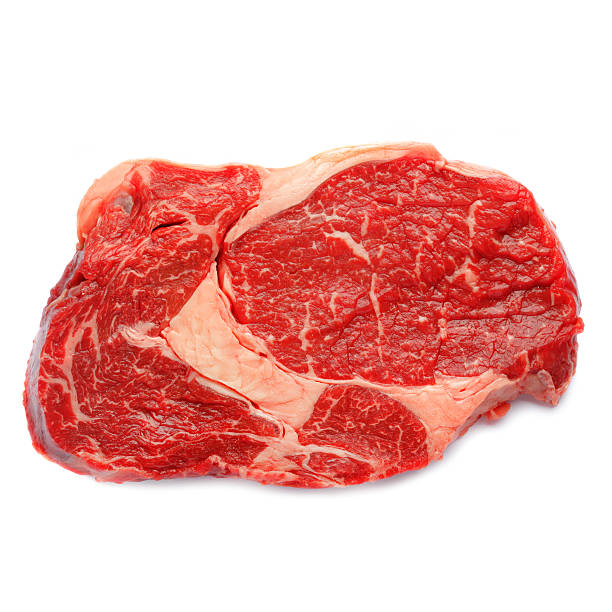 istock Close-up studio shot raw marbled slice of beef 149071374