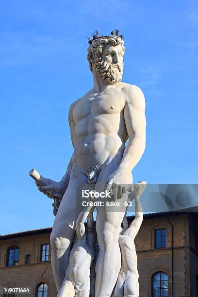 Statua Di Nettuno Florence Italia - Fotografie stock e altre immagini di Michelangelo - Artista - Michelangelo - Artista, Statua, Scultura