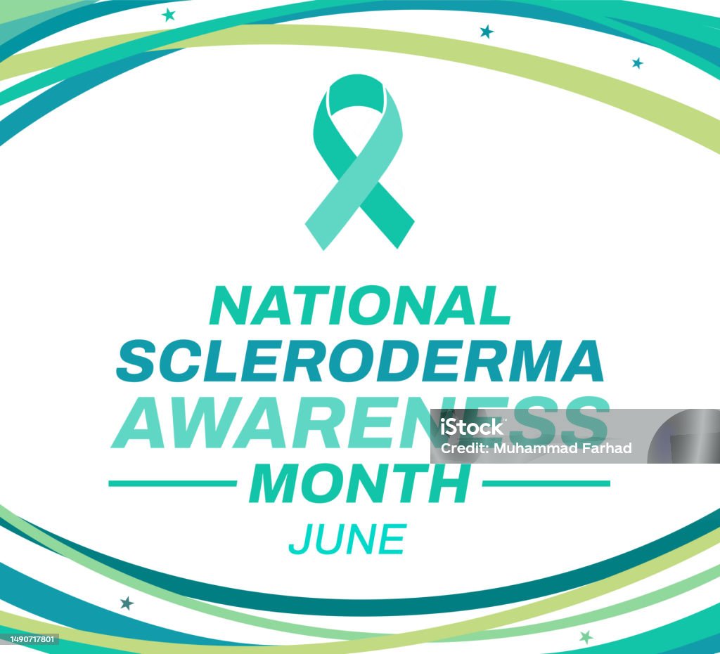 National Scleroderma Awareness Month With Ribbon And Typography Design