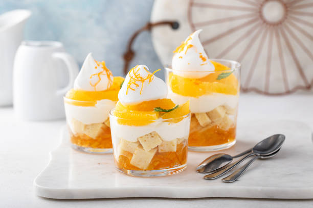 istock Orange pound cake trifle with cream cheese mousse 1490717823