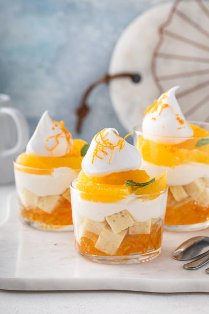 istock Orange pound cake trifle with cream cheese mousse 1490717840