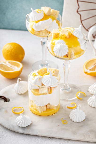 istock Lemon parfait with pound cake, lemon curd, whipped cream and meringue 1490717916