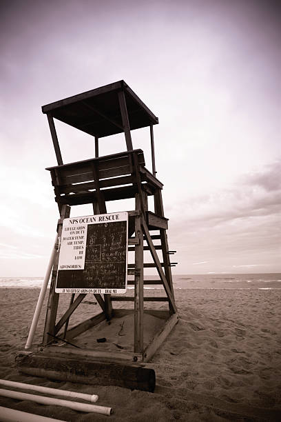 istock lifeguard chair on the beach 149071997
