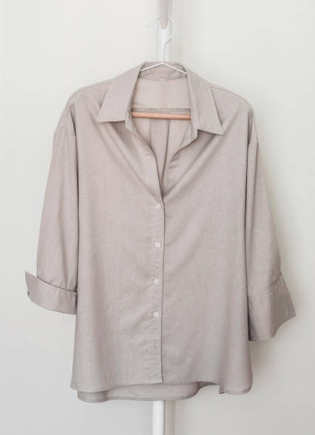 istock Cotton women's casual oversized  shirt on a hanger 1490720160