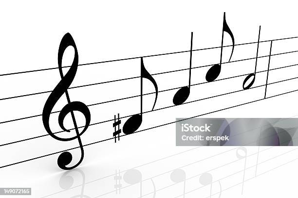 Foto de Notas Musicais e mais fotos de stock de Nota Musical - Nota Musical, Barulho, Branco