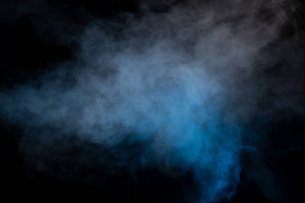istock Blue and yellow steam on a black background. 1490723152